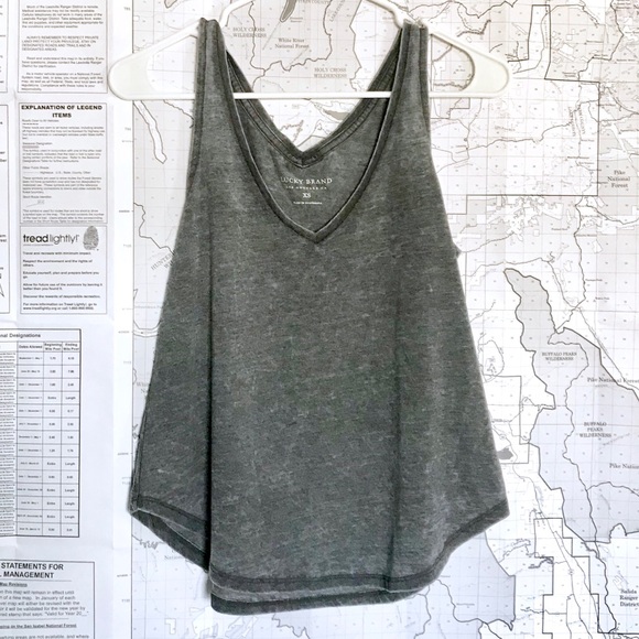 Lucky Brand Heather Grey Tank Top - Picture 1 of 2